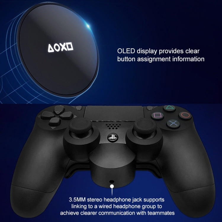 Black controller with OLED rear display module and headphone jack port