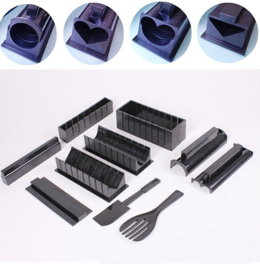 11 in 1 Sushi Mold With Sushi Knife Rice Ball Mold DIY Home Creative Sushi Roll Set, Sushi Roll Set