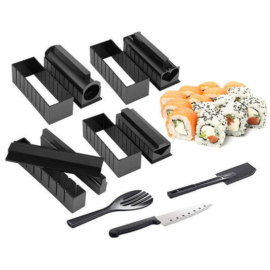 11 in 1 Sushi Mold With Sushi Knife Rice Ball Mold DIY Home Creative Sushi Roll Set, Sushi Roll Set