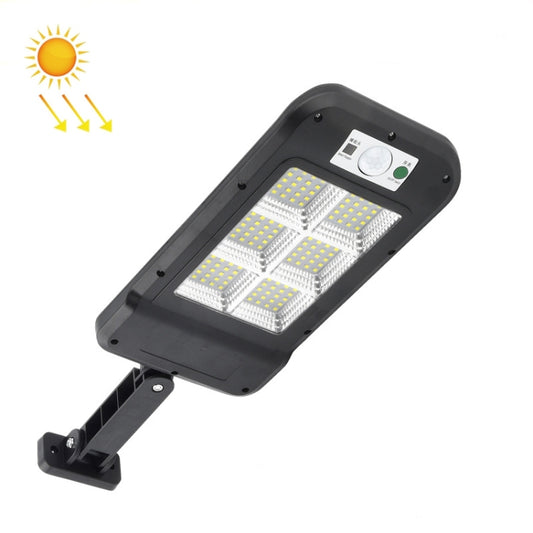 Outdoor solar wall light with motion sensor, black housing, angled LED panel