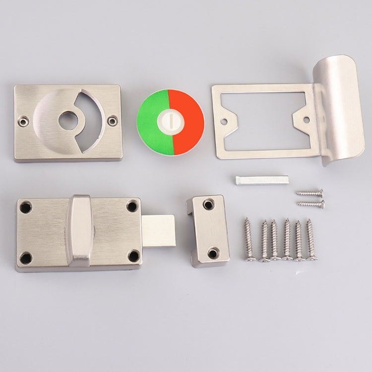 Stainless steel toilet door bolt lock kit with handle, indicator parts, screws