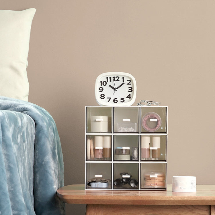 Mini three-drawer desk organizer with clear compartments for everyday items