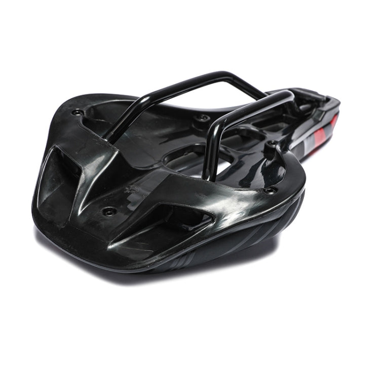 Black bicycle saddle with rear mounting bracket and protective shell