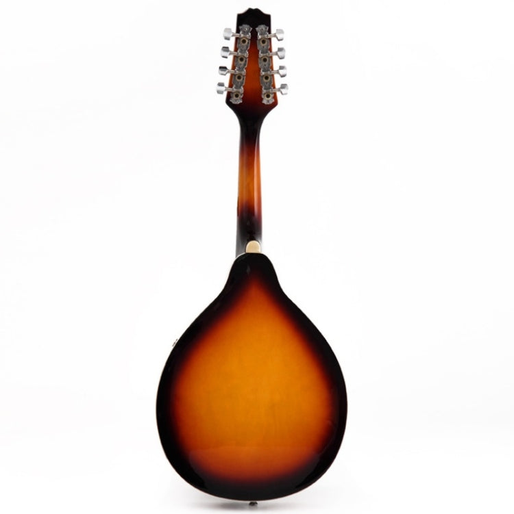 Guitar neck and headstock with alloy tuning pegs; dark brown finish with sunburst back