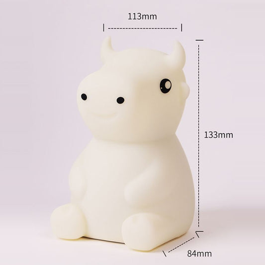 JX-YD-08 Silicone Calf Cow Night Light LED Colorful Dimming Pat Sleeping Bedside Lamp, JX-YD-08 Calf Cow