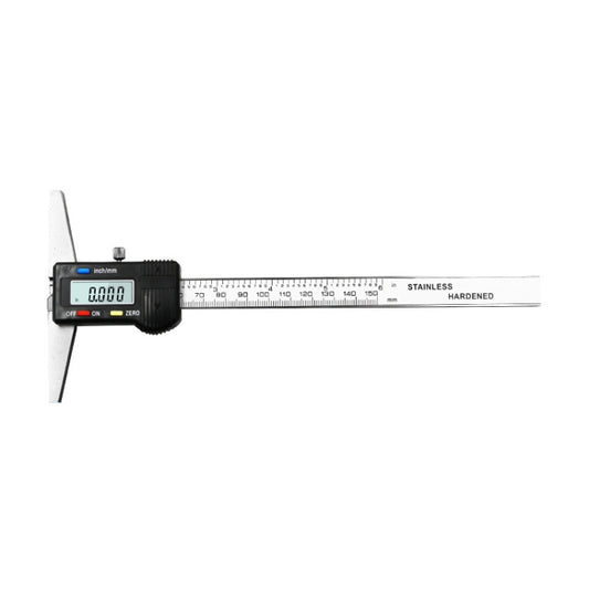 0-150mm Digital Display Depth Gauge Caliper Vernier Caliper Depth Measuring Ruler, 0-150mm