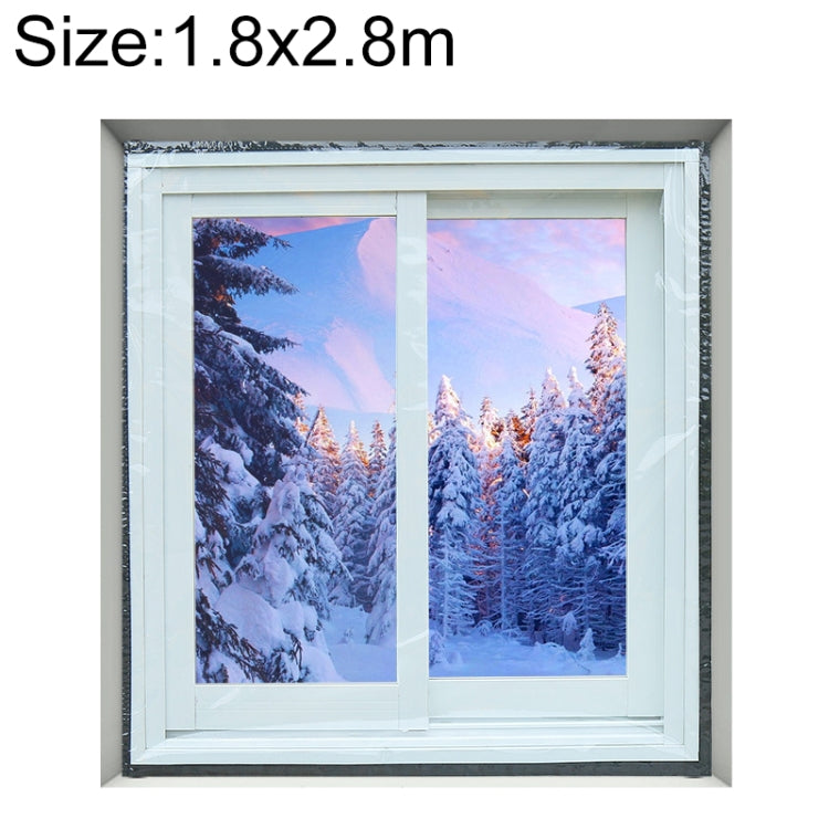 Double-layer window insulation film over double-pane window, 1.8x2.8m