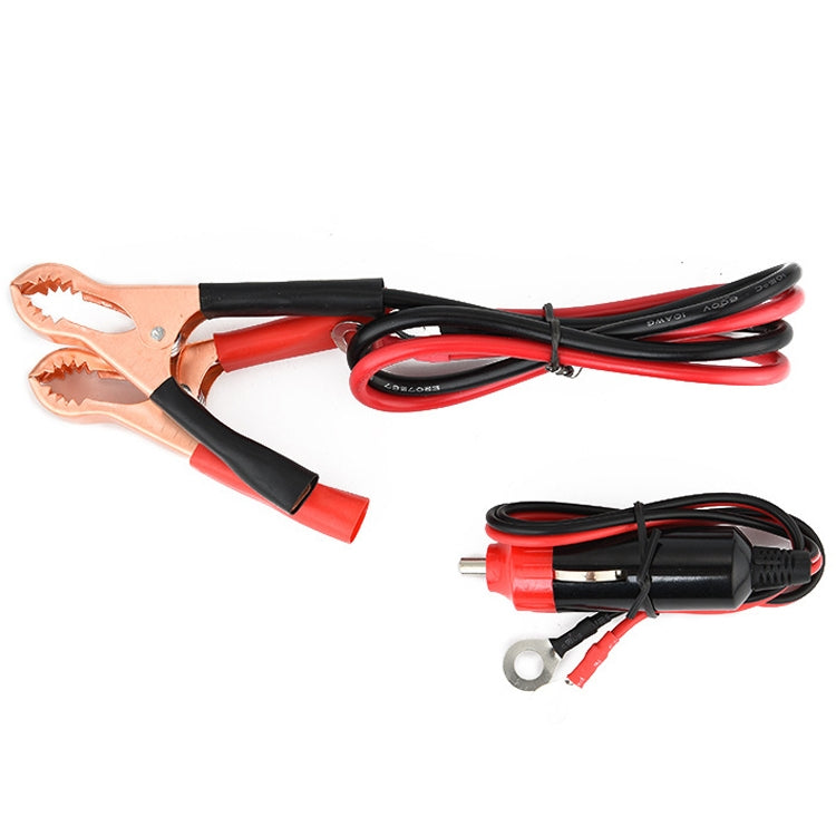 Power inverter accessory set with red and black alligator clip leads and plugs