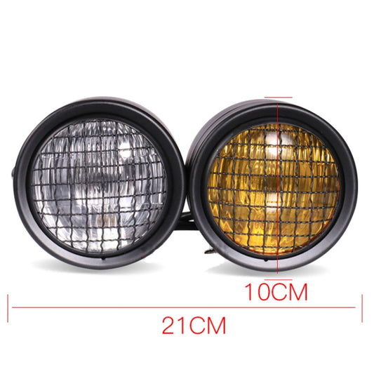 Motorcycle Retro Headlight CG125 Metal Universal Headlight Retro Dual Lamp, Retro Dual Lamp