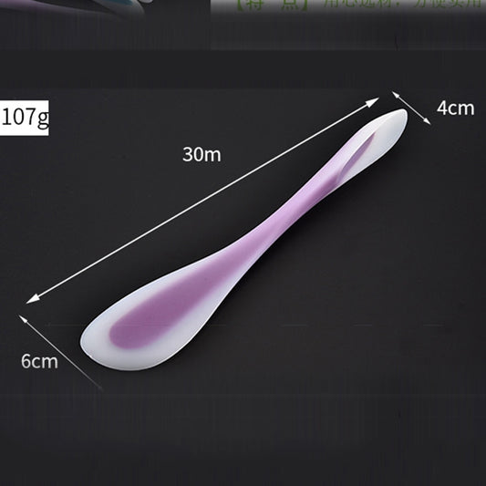 Multifunctional Double-Headed Dual-Purpose Silicone Spatula Translucent Spoon Baking Tool, Random Color Delivery