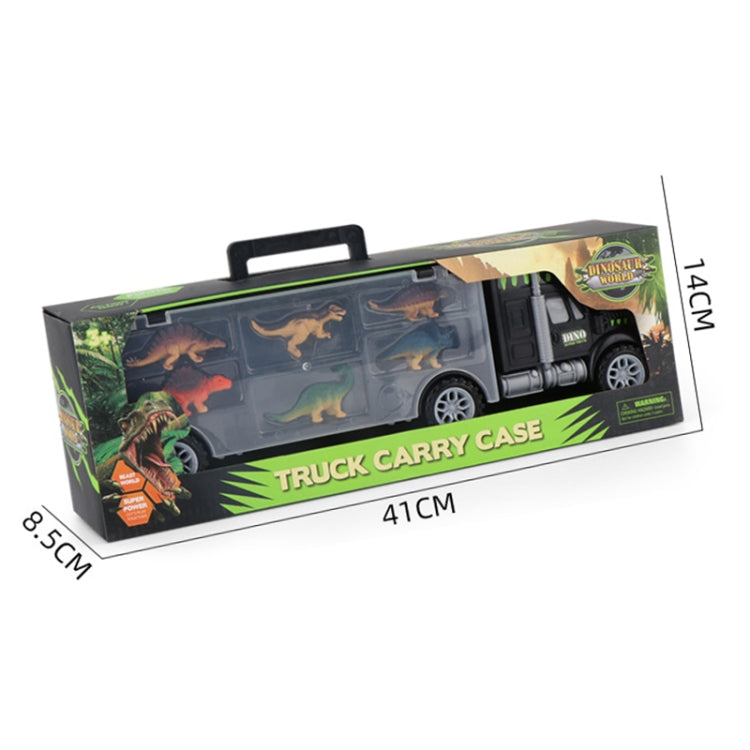 Boxed dinosaur container truck carry case toy with handle, 41 cm length