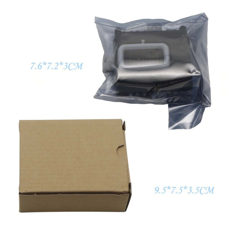 LED drive controller module in clear bag with cardboard box, size labels shown
