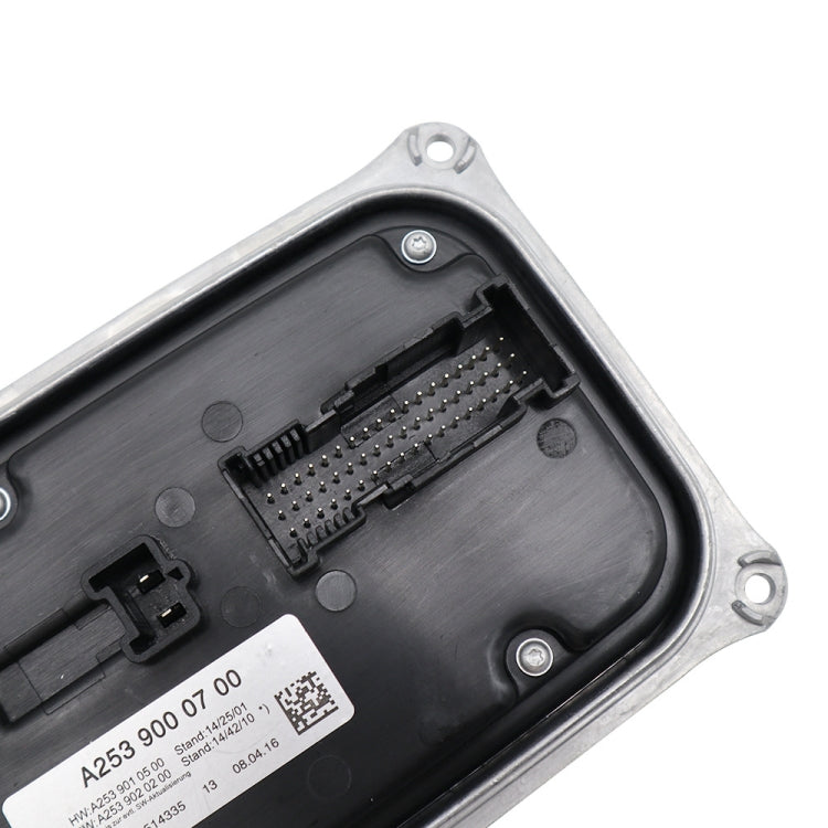 LED driver controller connector detail on black circuit board inside housing