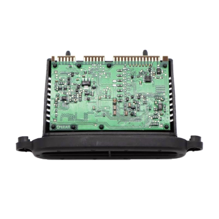 LED headlight driver module front view with green PCB and gold pin header