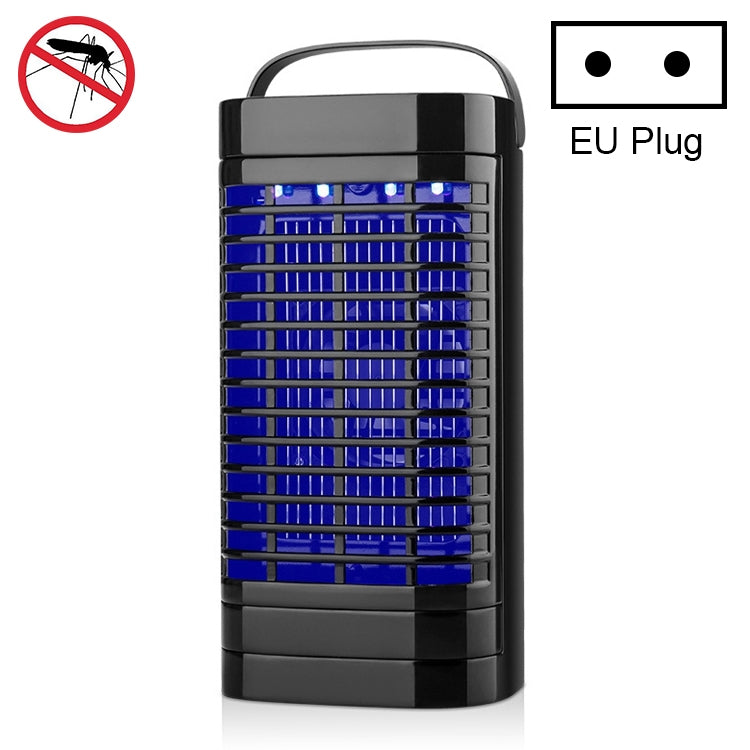 Black plug-in electric mosquito killer with blue light grid, EU plug