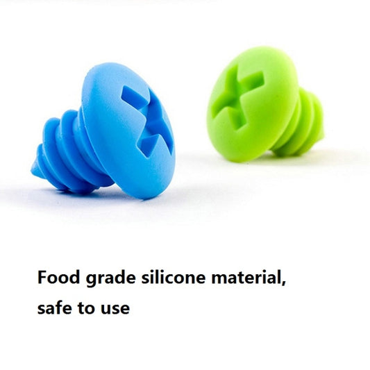 5pcs Screw Shape Red Wine Preservation Silicone Bottle Stopper Random Colour Delivery, Screw Shape