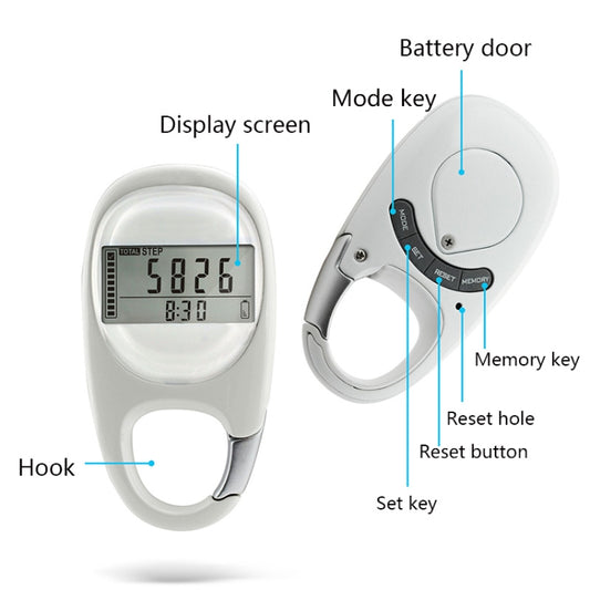 Carabiner Keychain 3D Pedometer, Carabiner