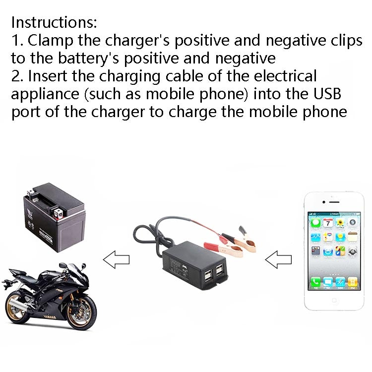12/24V 4 USB Interface Motorcycle Car Mobile Phone Charger, Phone Charger
