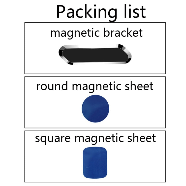 Rounded black magnetic sheet for car bracket, shown in packaging diagram
