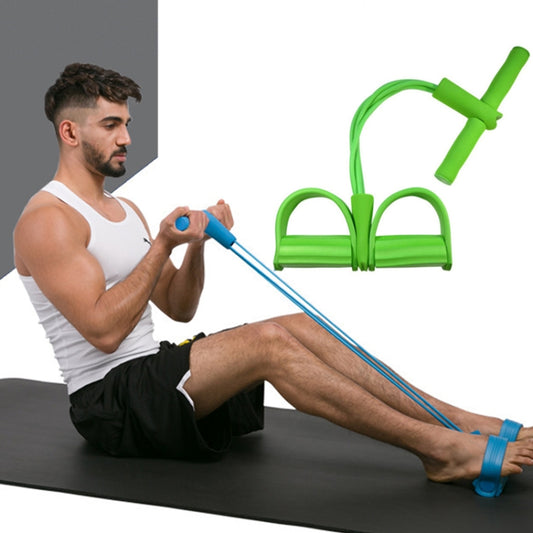 Multifunctional Four-Tube Pedal Puller Pedal Elastic Rope Sit-Ups Aid Abdomen Fitness Equipment, Green, Purple, Blue, Red, Yellow
