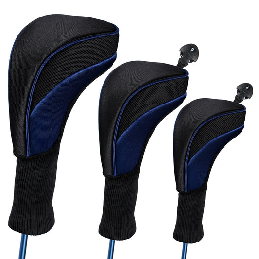 3 In 1 No.1 / No.3 / No.5 Clubs Protective Cover Golf Club Head Cover, HD-014 3 in 1 Blue, HD-014 3 in 1 Black, HD-014 3 in 1 Red