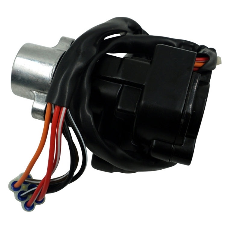 Motorcycle electric lock actuator with black housing and multi-wire connector