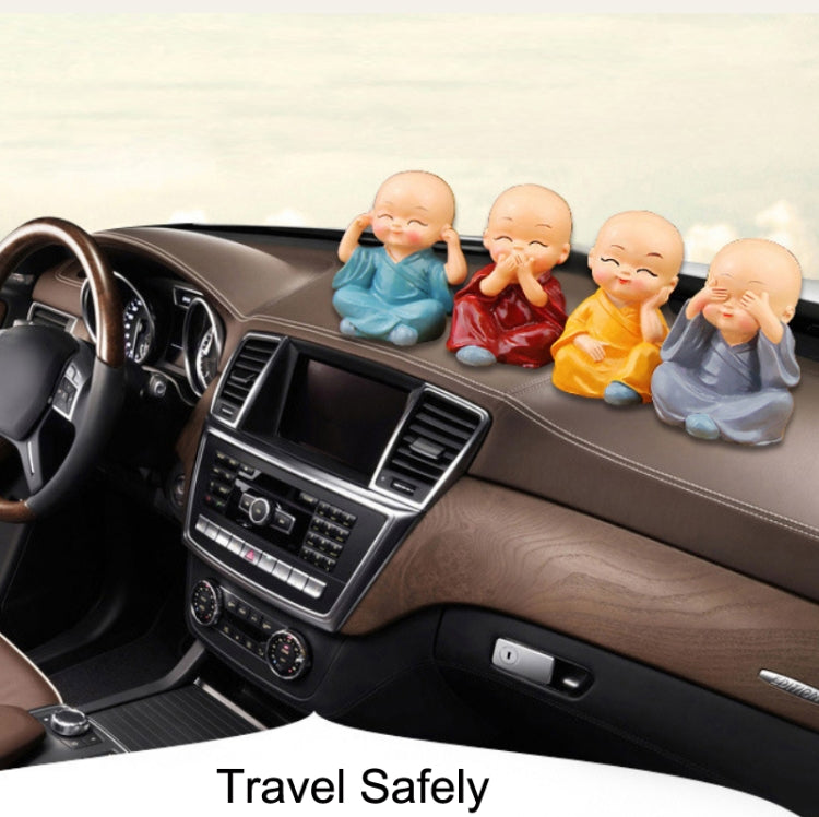 In Car Cute Four Little Monks Ornaments Car Interior Decorations Specification:, Not Swing, Crystal Base Not Swing