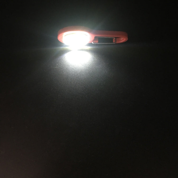 Mini carabiner COB flashlight keychain emitting bright white light