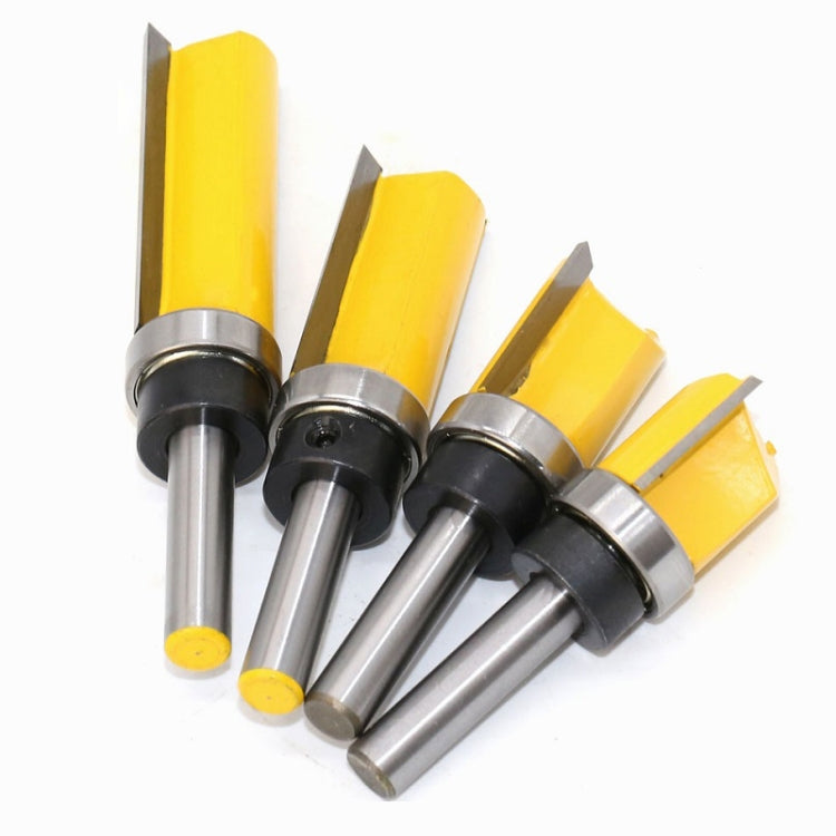 Set of straight-edge 8mm shank trimming engraving cutters with yellow holders