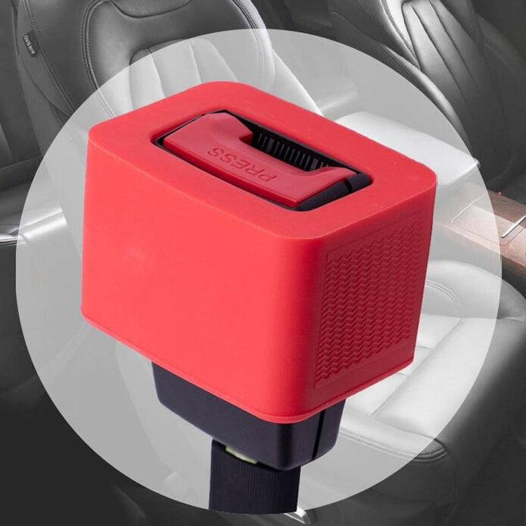 Safety Belt Holder Silicone Buckle Protective Cover, Red, Black, Blue