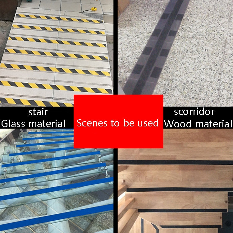 Black-and-yellow anti-slip stair tape installed on steps and walkway