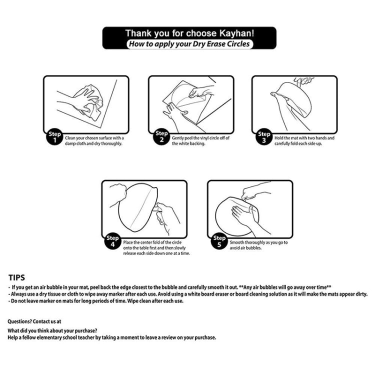 How to apply round self-adhesive erasable message board sticker—step-by-step directions