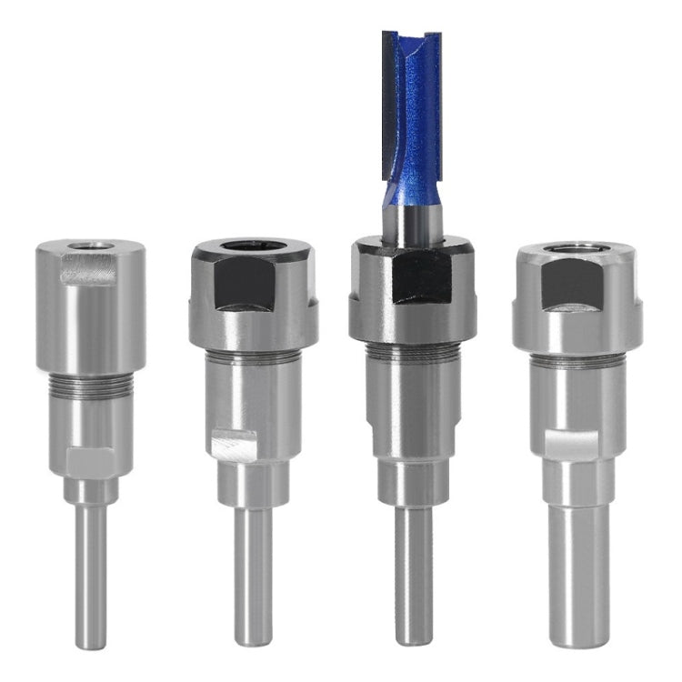 Extension pole converter for engraving trimming machine, set of silver connector sleeves with hex sockets