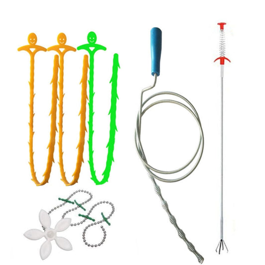 Kitchen Pipe Dredge Hook Sewer Toilet Anti-Blocking Sink Dredge Kit, Style:, 6 PCS/Set-1M, 6 PCS/Set-1.5M, 6 PCS/Set-3, 6 PCS/Set-4