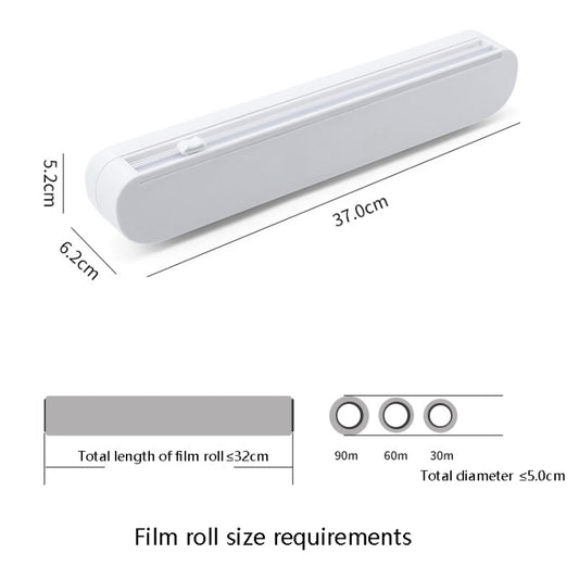 Suction Cup Type Cling Film Cutter Household Plastic Wrap Adjustable Storage Cutting Box, Suction Cup Cling Film Cutter