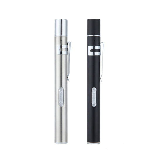 Flashlight Pupil Pen Light Yellow White Dual Light Source Dental Light LED Stainless Steel Morning Inspection Light, Flashlight Pupil Pen Light (Silver), Flashlight Pupil Pen Light (Black)