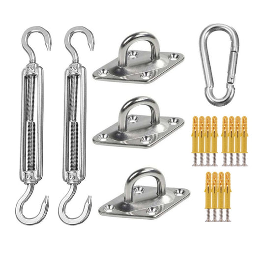 Shade Sail 304 Stainless Steel Accessories Outdoor Shade Flower Basket Screws Diamond Door Buckle, 18 PCS / M5 Set