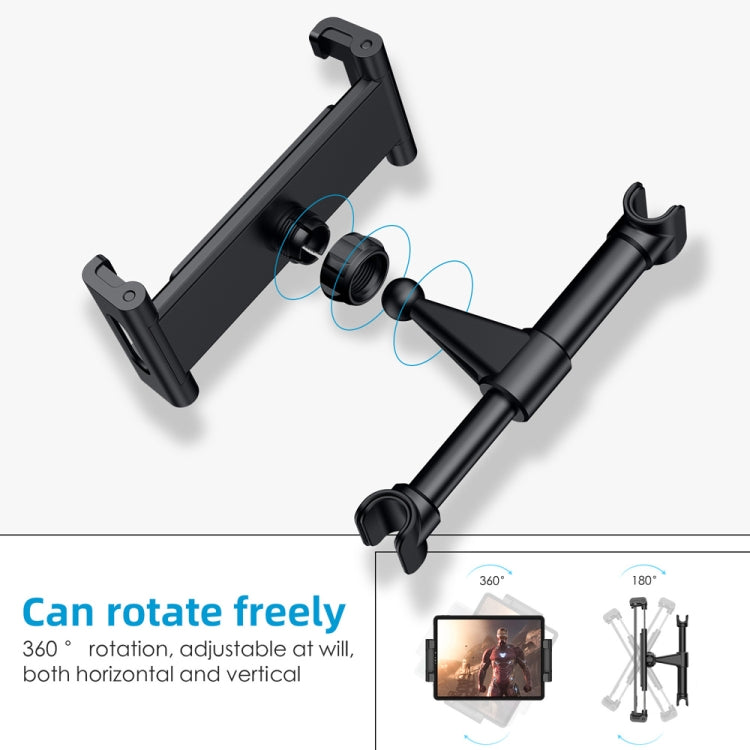 Telescopic car seat phone bracket with rotating arms and adjustable mount for phone