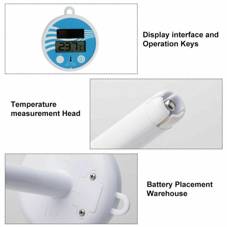 BL9057 Solar Swimming Pool Thermometer Swimming Pool Equipment Floating Water Thermometer with Digital Display Function, BL9057