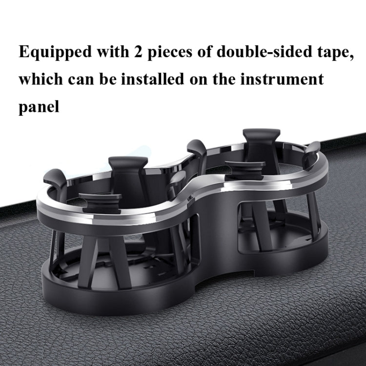 Car dual cup holder base with double-sided tape for panel installation