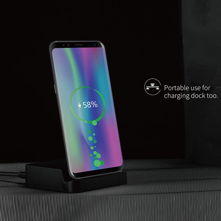 Gulikit portable docking stand for Switch holding a smartphone while charging