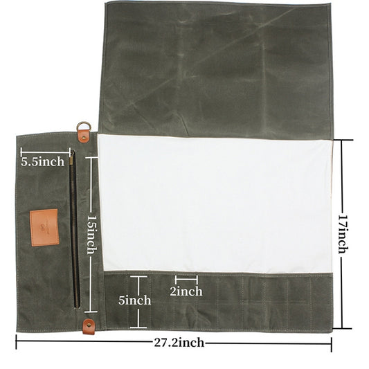 WESSLECO Canvas Roll Chef Knife Storage Bag, WESSLECO Army Green