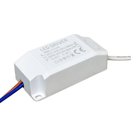 White LED driver power supply with brown and blue input wires and label
