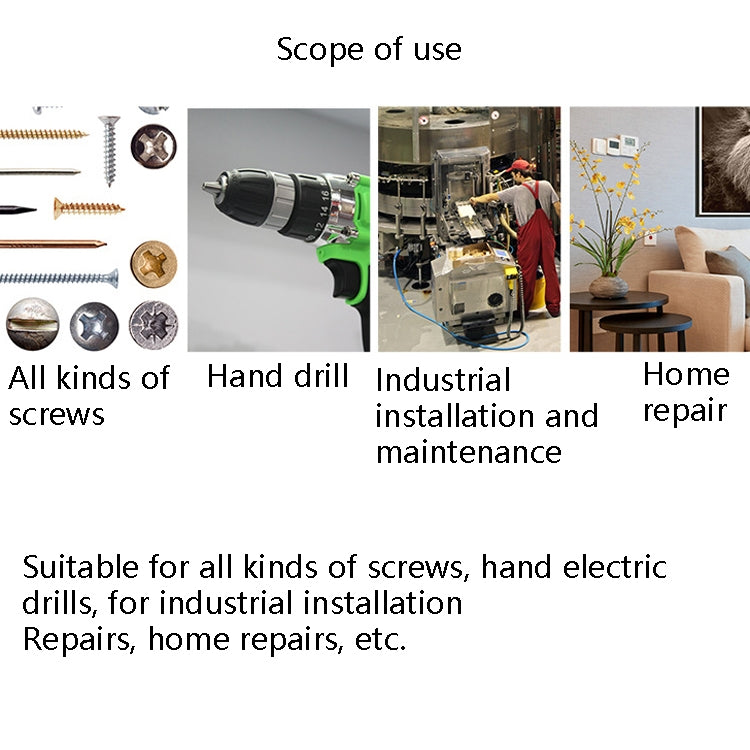 Magnetic screwdriver bit set used for screws, hand drills, and home repairs