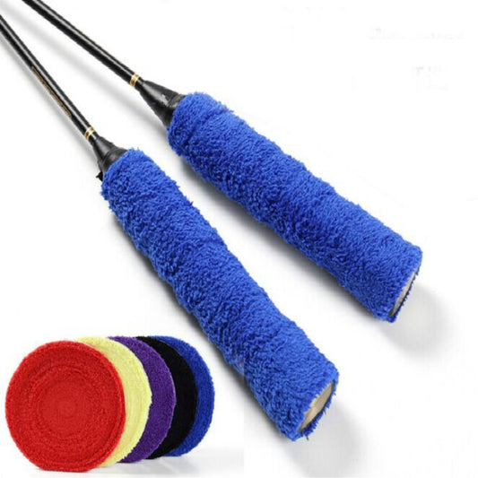 Non-slip Badminton Hand Gel Large Roll Tennis Racket Sweat Band, Blue, Red, Purple, Black, Yellow