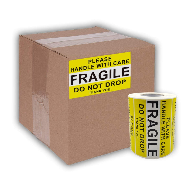Handle With Care Fragile Warning Sticker Label, 2.5x4 inch
