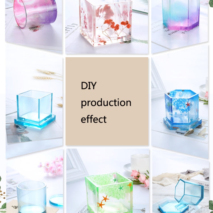 DIY silicone pen holder molds with translucent colorful inserts, round, square, hexagon
