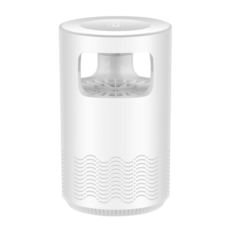 White mosquito killer device with front window opening and lower ventilation slots
