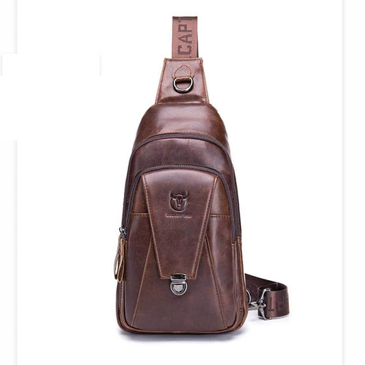 BUFF CAPTAIN 110 Men Leather Shoulder Bag First-Layer Cowhide Leather Multi-Function Chest Bag