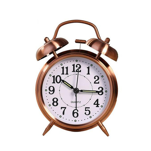 Metal Quality Mute Luminous Alarm Clock Classic Double Bell Clock